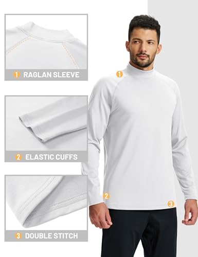 TACVASEN Mens Thermal Fleece Shirt Mock Turtle Neck Base Layer Long Sleeve Athletic Warm Undershirt Winter Running Tops