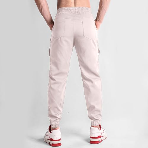 Men Lightweight Cargo Pants Casual Breathable Outdoor Hiking Work Pants Trendy Comfort Elastic Waist Hiking Joggers Trousers