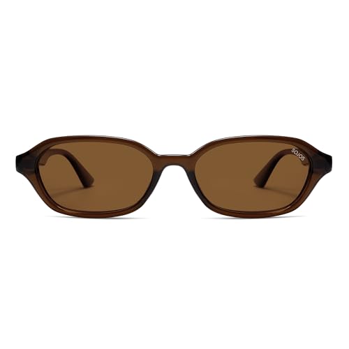 SOJOS Retro Rectangle Polarized Sunglasses for Women Men Trendy Hexagon Narrow Chic Y2K Sunnies SJ2629