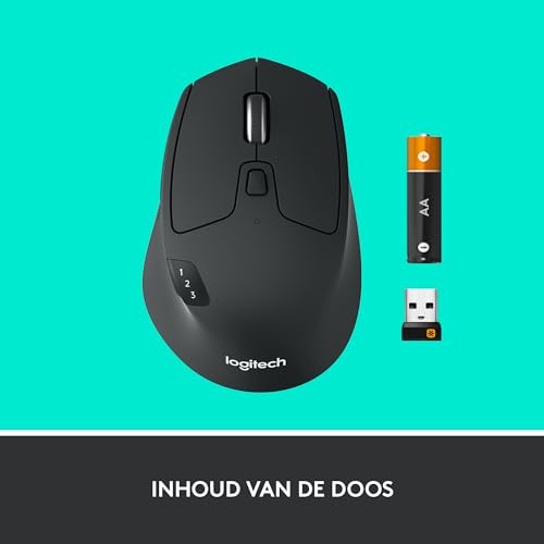 Logitech M720 Mouse, Wireless Black, Triathlon, 910-004791 (Black, Triathlon)
