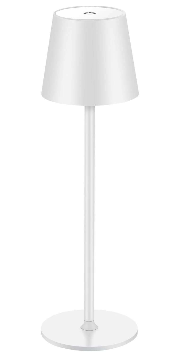 BGFHome Cordless LED Desk Lamp, 5000mAh Rechargeable, Touch Control, Minimalist Design, White, Model DLWHITE