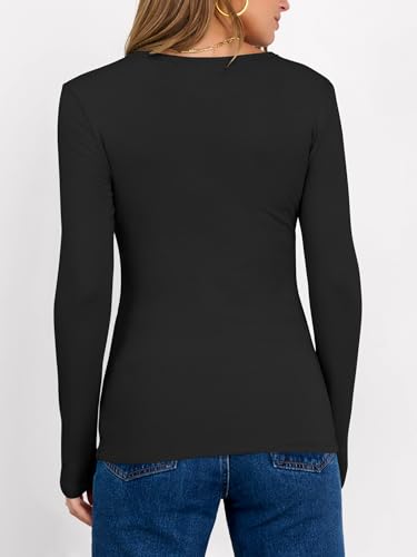 ANRABESS Women Long Sleeve Thermal Shirt Fleece Tops 2026 Fall Winter Crew Neck Casual Base Layer T-Shirts Warm Undershirts