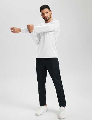 TACVASEN Men's Thermal Shirt Long Sleeve Fleece Lined Base Layer Lightweight Athletic Undershirt Winter Tops Workout