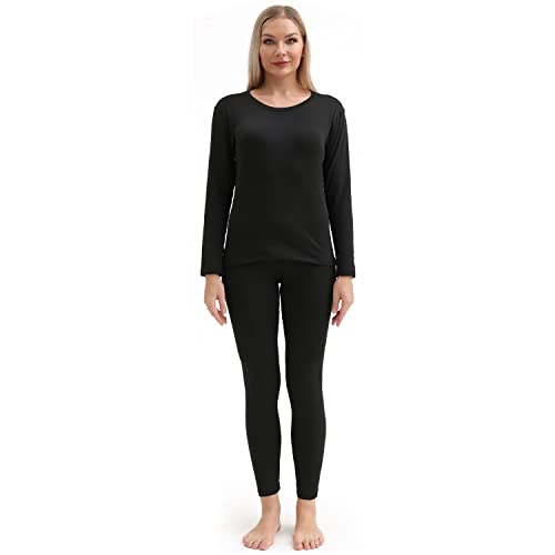 PISIQI Thermal Underwear Women Ultra-Soft Long Johns Set Base Layer Skiing Winter Warm Top & Bottom