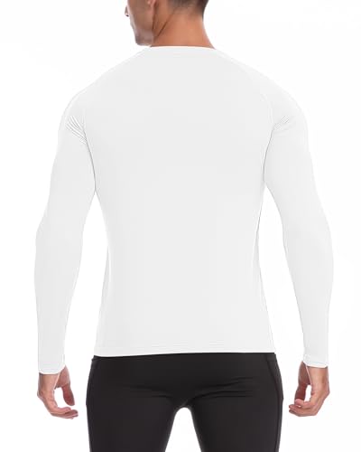 Roadbox Men's Thermal Compression Shirts, Long Sleeve Fleece Lined Undershirt, Cold Weather Workout Athletic Base Layer Top