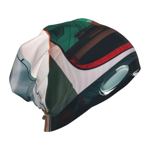 YANYU Lake Camping Print Soft Beanie Winter Hat Warm Thermal Cap Headwear for Snow Play Outdoor Activities