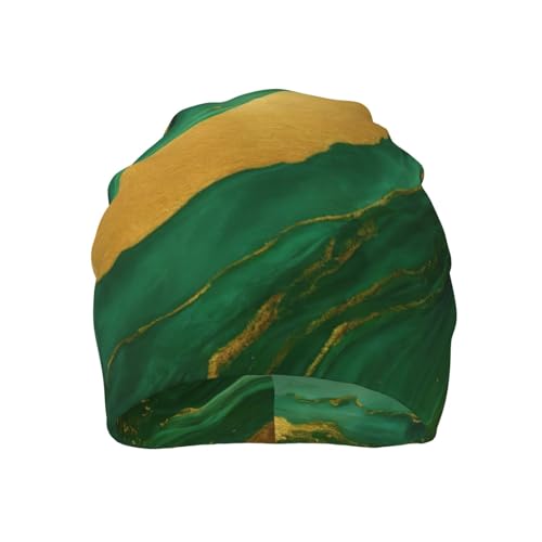 sackhg Black and Gold Geometric Print Winter Beanie Hat Men Women Soft Lightweight Thermal Cap for Outdoor Skiing Wear