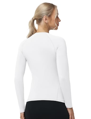 RIKUAOU Long Sleeve Thermal Shirts for Women, Fleece-Lined Undershirts Base Layer Tops for Running Workout Cold Weather