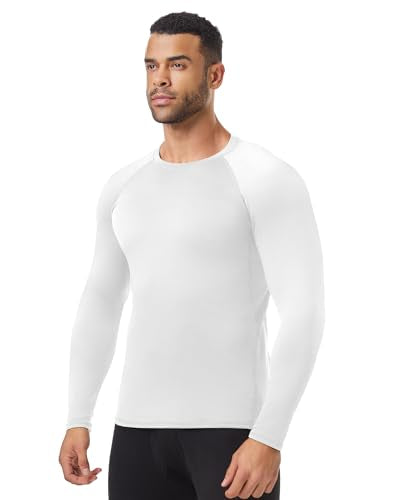 HovSiyla 3 Pack Men's Thermal Underwear Shirts Compression Fleece Lined Long Sleeve Athletic Base Layer Cold Weather