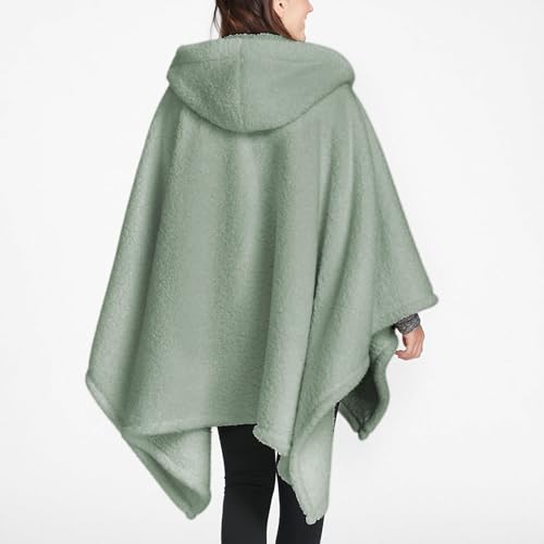 CUBRIDGE Wearable Blanket Sherpa Poncho Office Work Warm Cozy Shawl Blanket,Plush Cape Wrap for Adults
