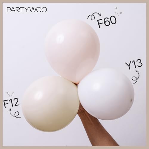 PartyWoo White Balloons 123pcs Different Sizes Pack of 18 12 10 5 Inch Matte White Latex Balloon Arch Kit Garland for Wedd...