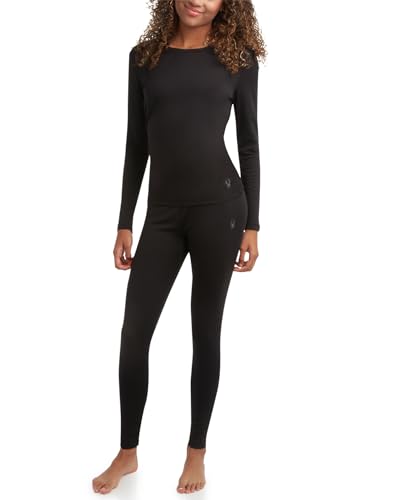 Spyder Womens Thermal Underwear Set - 2 Piece Fleece Lined Moisture Wicking Long Johns for Women Base Layer for Cold Weather