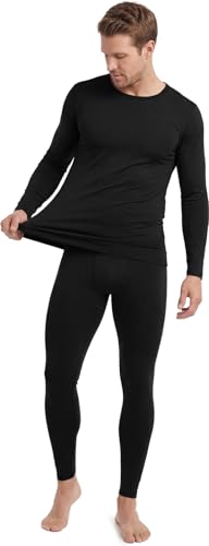TSLA Men's Thermal Underwear Set, Microfiber Soft Fleece Lined Long Johns, Winter Warm Base Layer Top & Bottom