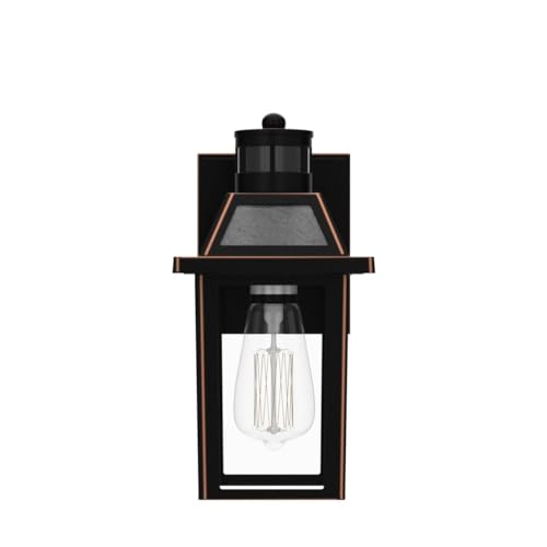 Porch Lights with GFCI Outlet, Dusk to Dawn Outdoor Lights with Outlet, 3 Lighting Modes Exterior Light Fixture Waterproo...