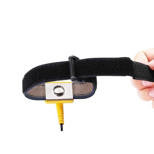 Anti Static Wrist Strap, 11" Anti Static Wristband Grounding Bracelet with Alligator Clip and Extendable Long Cable, Fits ...