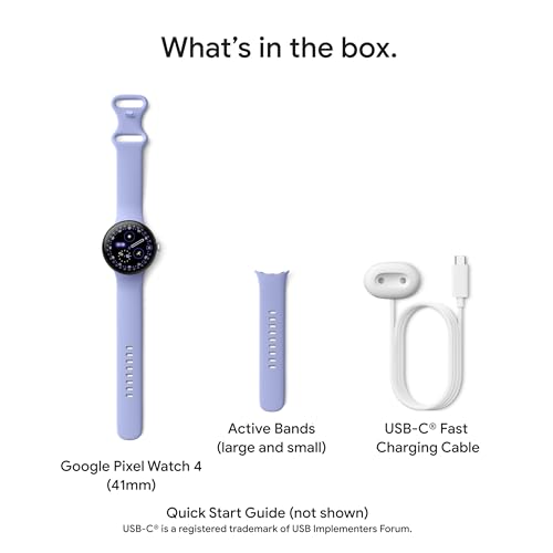 Google Pixel Watch 4 (41mm) - Android Smartwatch with Heart Rate and Sleep Tracking - 30-Hour Battery - Fitness Tracking - Google AI - Matte Black Aluminum Case - Obsidian Active Band - Wi-Fi