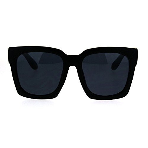 Womens Boyfriend Style XXL Oversize Horned Rim Thick Plastic Sunglasses
