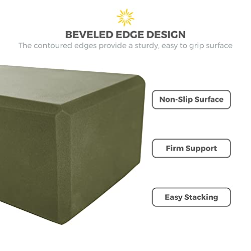 Sunshine Yoga 4" Yoga Block, 6 Pack Bulk EVA Foam Yoga Blocks, Firm and Supportive Yoga Brick, Balance Foam for Stretchin...