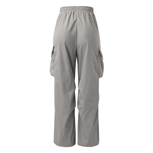 Men's Baggy Cargo Pants Y2K Drawstring Waist Trendy Casual Parachute Pants Athletic Loose Fit Joggers Trousers with Pockets