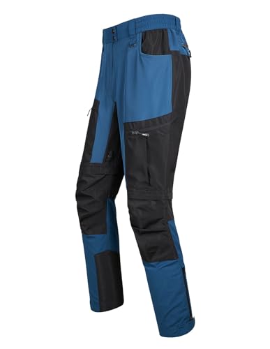 fit space Men's Reinforced Hiking Pants Tapered Zip Off Trekking Pants Convertible Vented
