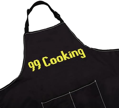 WCGXKO OSRS 99 Cooking Kitchen Apron OSRS Fans Gift 99Cooking Baking Gift for Gamer
