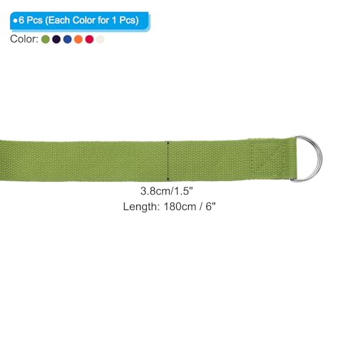 PATIKIL Yoga Strap for Stretching, Cotton Yoga Belt with Adjustable Metal D-Ring Buckle Stretch Bands for Fitness Pilates