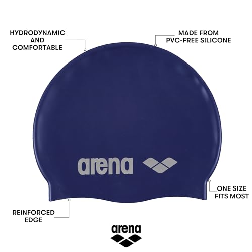 Arena Classic Unisex Soft Silicone Swim Cap for Women and Men, Intensive Training Comfortable Non-Slip Long Hair Swimming Hat