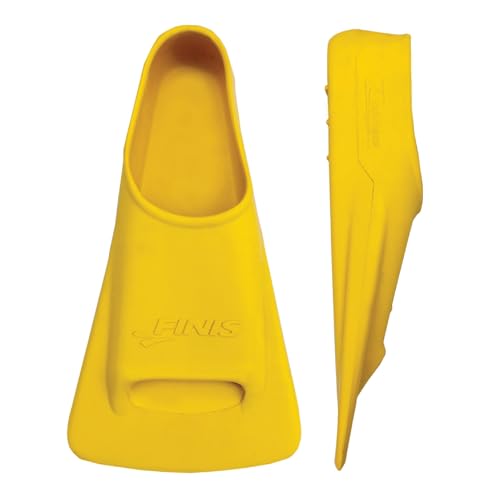 Finis Zoomers Gold Swim Training Fins - Short Blade Design for Speed & Conditioning - Soft Natural Rubber Fit