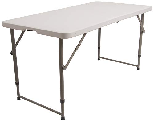 Elevon Portable Utility Camping Crafting Folding Table, 4 Feet, White