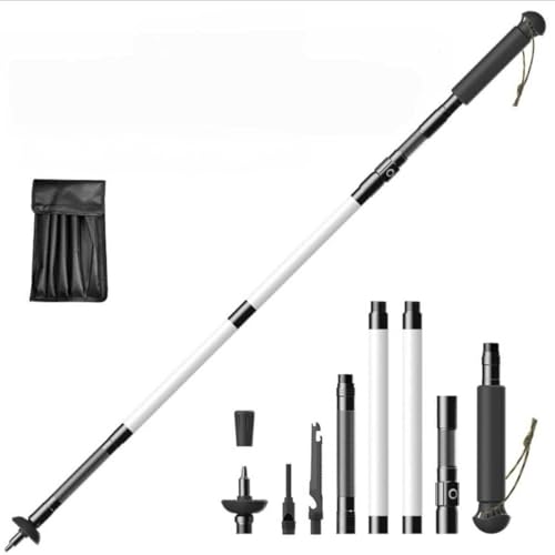 CoIerina Aluminum Alloy Illuminated Hiking Stick, Multi-Functional Folding