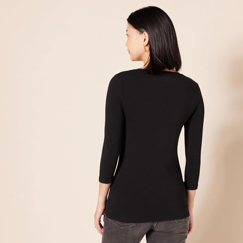 Amazon Essentials Womens Regular-Fit 3/4 Sleeve V-Neck T-Shirt (Available in Plus Size)