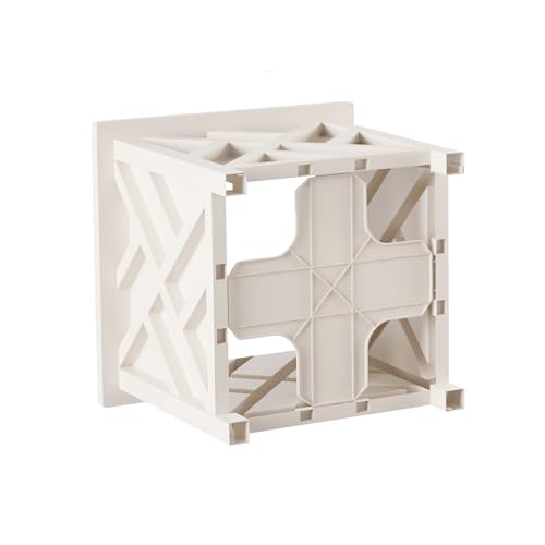 Lattice Design Outdoor Planter Box - 14.75” Square 13” Tall White Plant Pot - Decorative Plant Pots for Front Porch Decor...