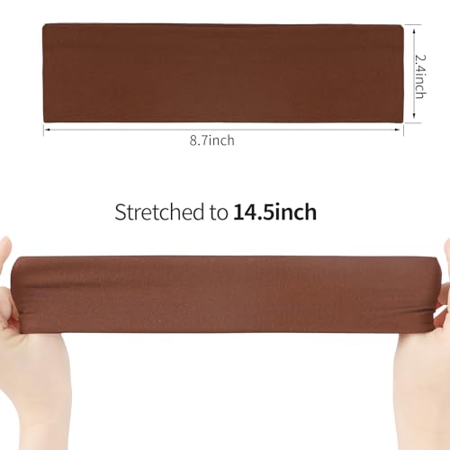 Fishinsea 8 Pack Sport Headbands for Women, Elastic Soft Fabric Non-Slip Hair Bands Hair Warp for Daily Workout Yoga Runni...