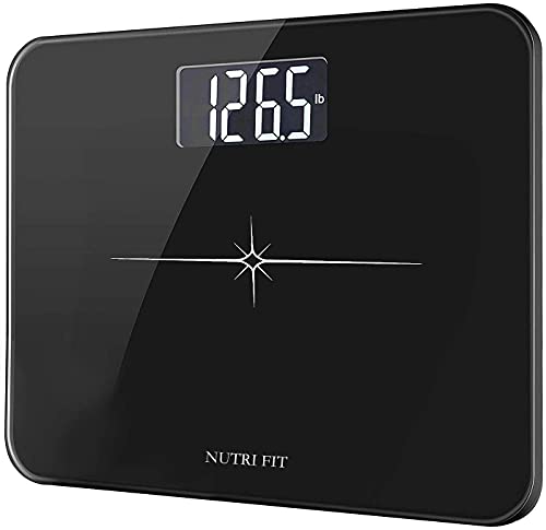 NUTRI FIT Extra-Wide/Ultra-Thick Digital Body Weight Bathroom Scale with 3 Inch Large Easy Read Backlit LCD Display Max Ca...