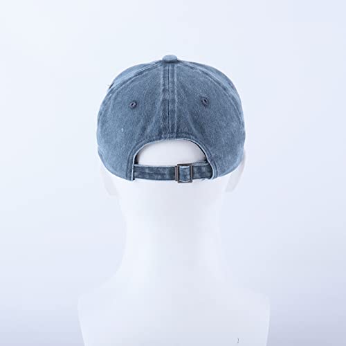 LANGZHEN Unisex Baseball Cap 100% Cotton Fits Men Women Washed Denim Adjustable Dad Hat