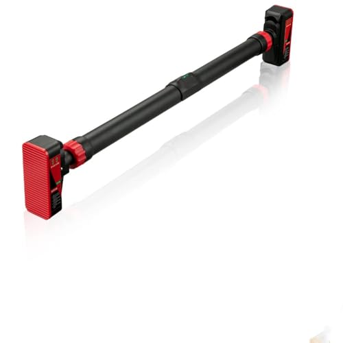 Adjustable Pull Up Bar for Doorway - 440LBS Weight Capacity, No Screws Installation with Level Meter and Auto Lock, Chin U...