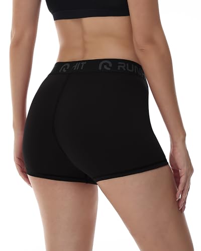 Runhit 3" Volleyball Shorts Womens 3 Pack Compression Shorts for Women Spandex Shorts Women Workout Athletic Yoga Gym