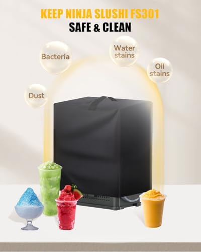 Anti-Static 600D Oxford Slushie Machine Cover for Ninja Professional Slushie Machine FS301/SLUSHi Frozen Drink Maker FS301C – Waterproof & Dustproof Protective Lid for Frozen Beverage Maker, Black