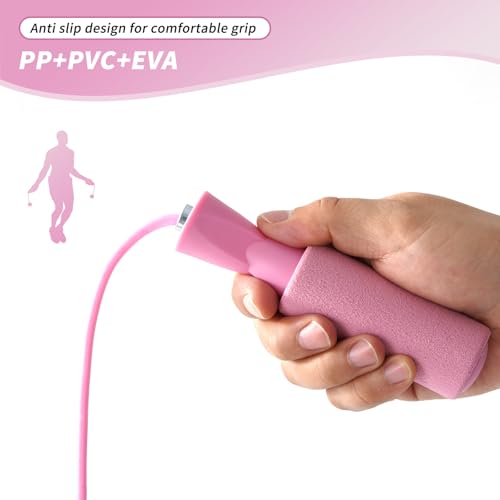 junqixing Cordless Jump Rope with Weight Ball, Fitness Training Jump Rope, Indoor Home Exercise, Suitable for Men Women Kids.