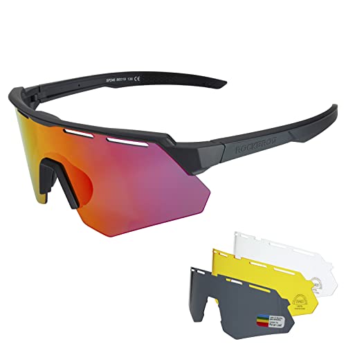 ROCKBROS Polarized Sports Sunglasses for Men Baseball Cycling Sunglasses UV400 Protection for Women Men