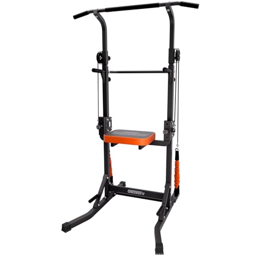 ONETWOFIT Power Tower Pull Up Bar Station Assistive Trainer, Multi-Function Adjustable Height Dip Station for Home Gym Wor...