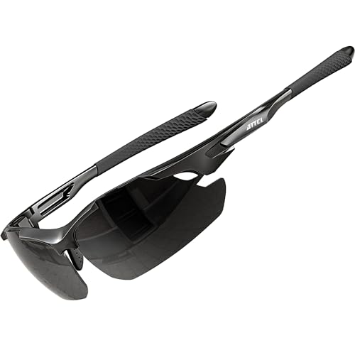 ATTCL Polarized Sunglasses Men Sports: Secure Fit Wrap Around TR90 Frame Ultra-Light UV Protection for Fishing Driving Golf