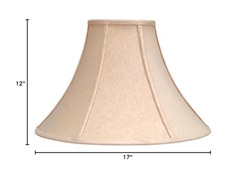Cal Lighting Silk Shade - 12-Inch Metal Lamp Shade with Pattern, Gold, Model SH-7048, Size 17inL x 17inW x 12inH