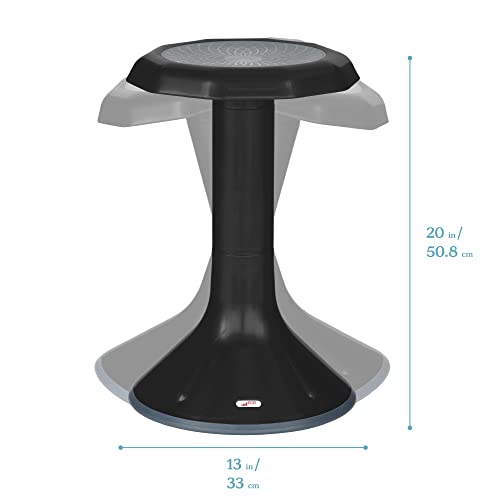ECR4Kids ACE Active Core Engagement Wobble Stool, 20-Inch Seat Height, Flexible Seating, Black