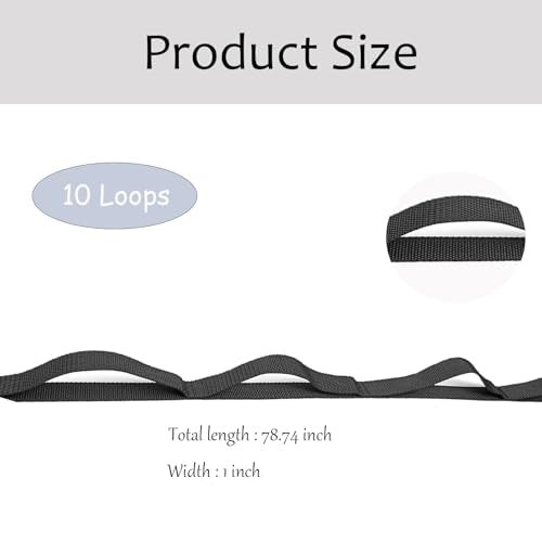 1 Pcs Stretching Strap with Loops for Physical Therapy, Stretch Bands for Exercise Yoga Strap for Women Men