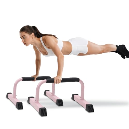 Push Up Bars: Sweat-resistant Parallettes Bar for Handstands L-sit & Dip, No Wobbling Strength Training Pushup Stands for ...