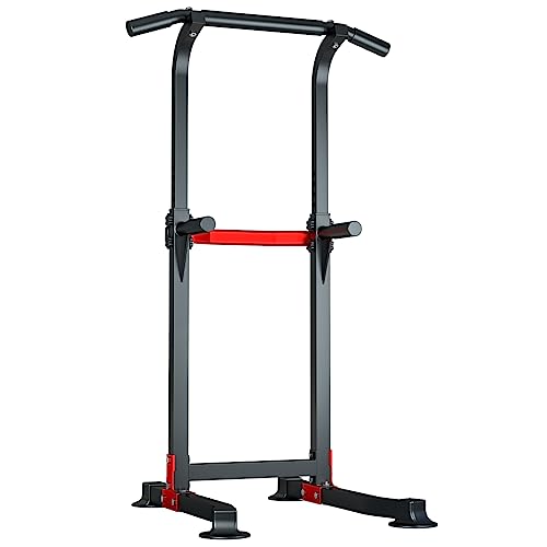 EASY BIG Power Tower Dip Station Pull Up Bar - Multi-Purpose Home Gym Equipment with Adjustable Height and Non-Slip Foot P...