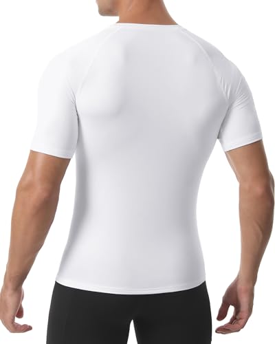 Roadbox Compression Shirt Men Short Sleeve, Cool Dry Base Layer Athletic Undershirts, Workout T-Shirt for Sports Gym Running