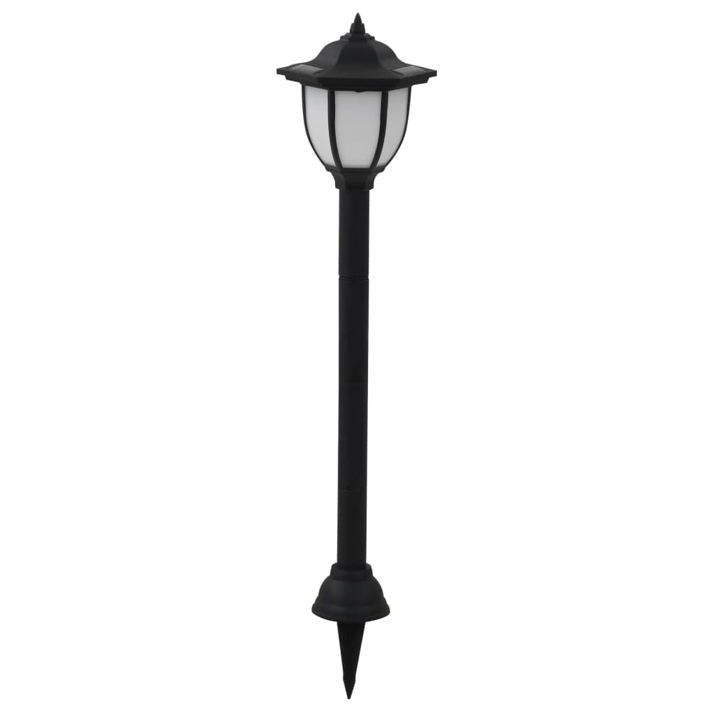 vidaXL Solar Powered Outdoor Lamps - 6 Pack LED Garden Lights, Weather-Resistant, Black, 6.5 x 5.7 x 28.7 in, Model 277138