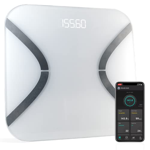 Korescale Digital Smart Scale with BMI, Body Fat, Muscle Mass, Weight | Highly Accurate Bathroom Scales, Bluetooth Composi...